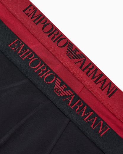 Two-pack of eco viscose jersey briefs with logo waistband
