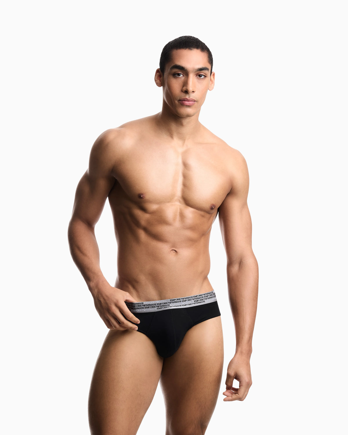 Two-pack of cotton jersey briefs with logo waistband