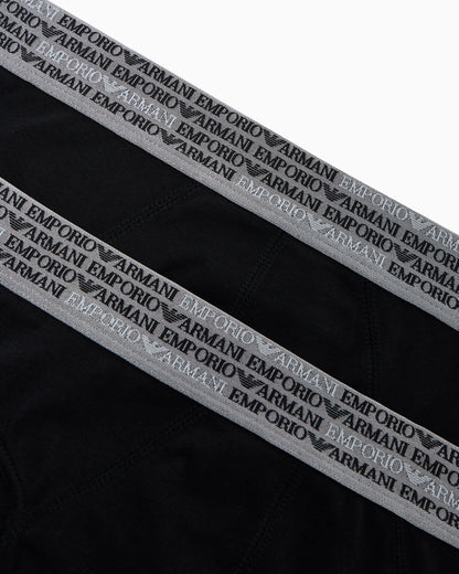 Two-pack of cotton jersey briefs with logo waistband
