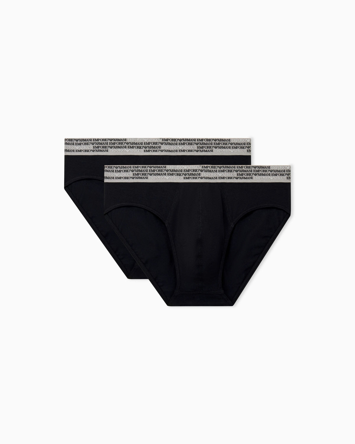 Two-pack of cotton jersey briefs with logo waistband