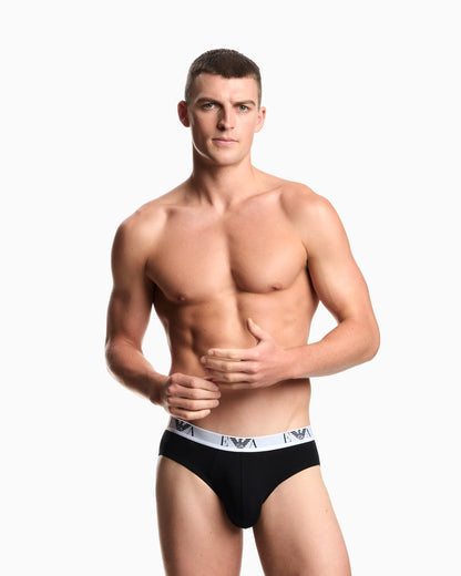 Stretch jersey briefs in a cotton 3-pack Essential