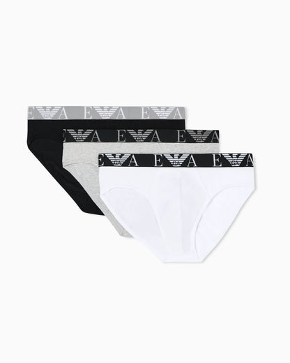 Three-pack of briefs with bold monogram logo
