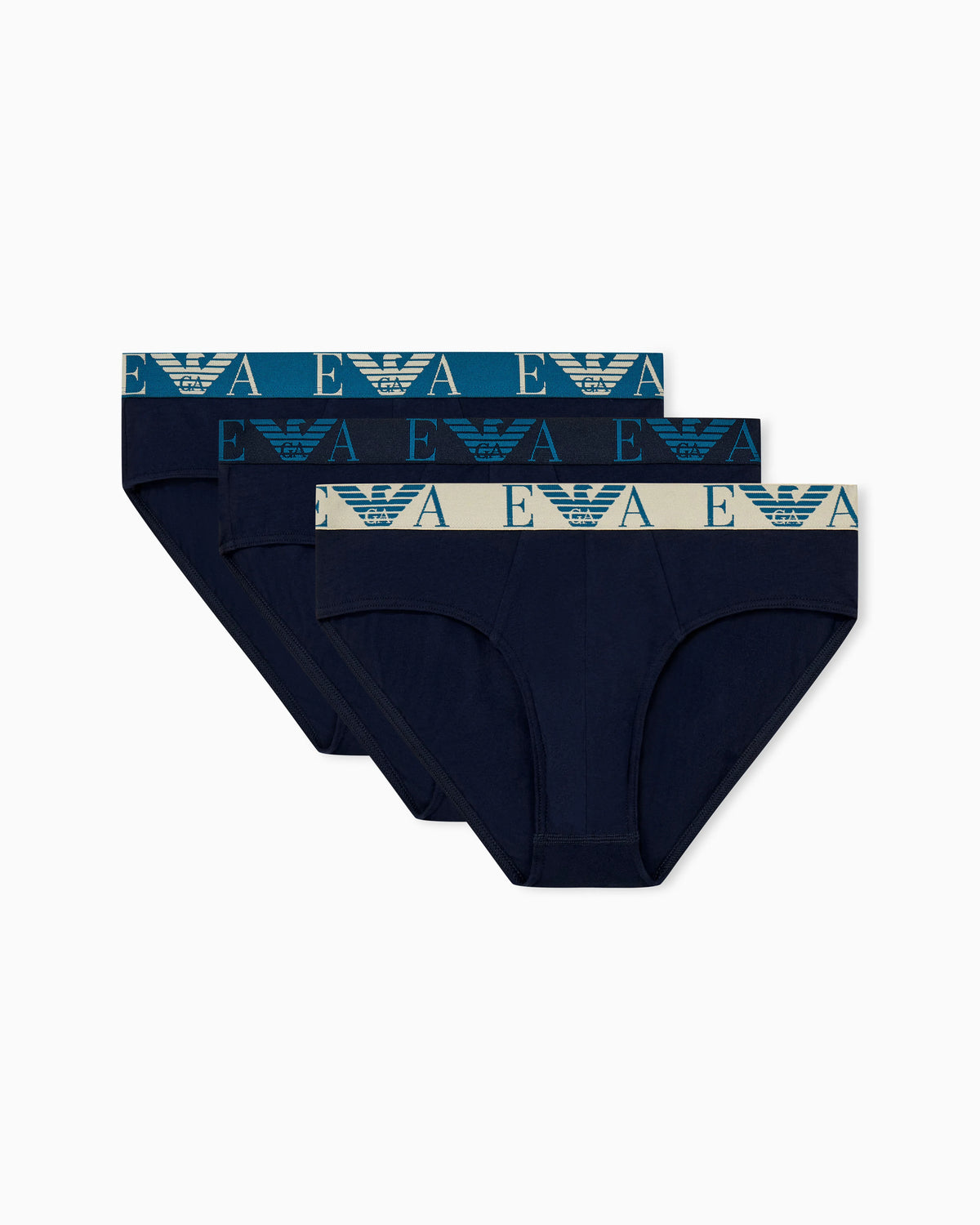 Three-pack of jersey briefs with bold monogram waistband