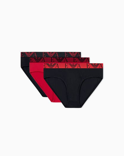 Three-pack of jersey briefs with bold monogram waistband