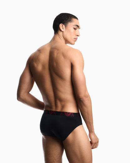 Three-pack of jersey briefs with bold monogram waistband