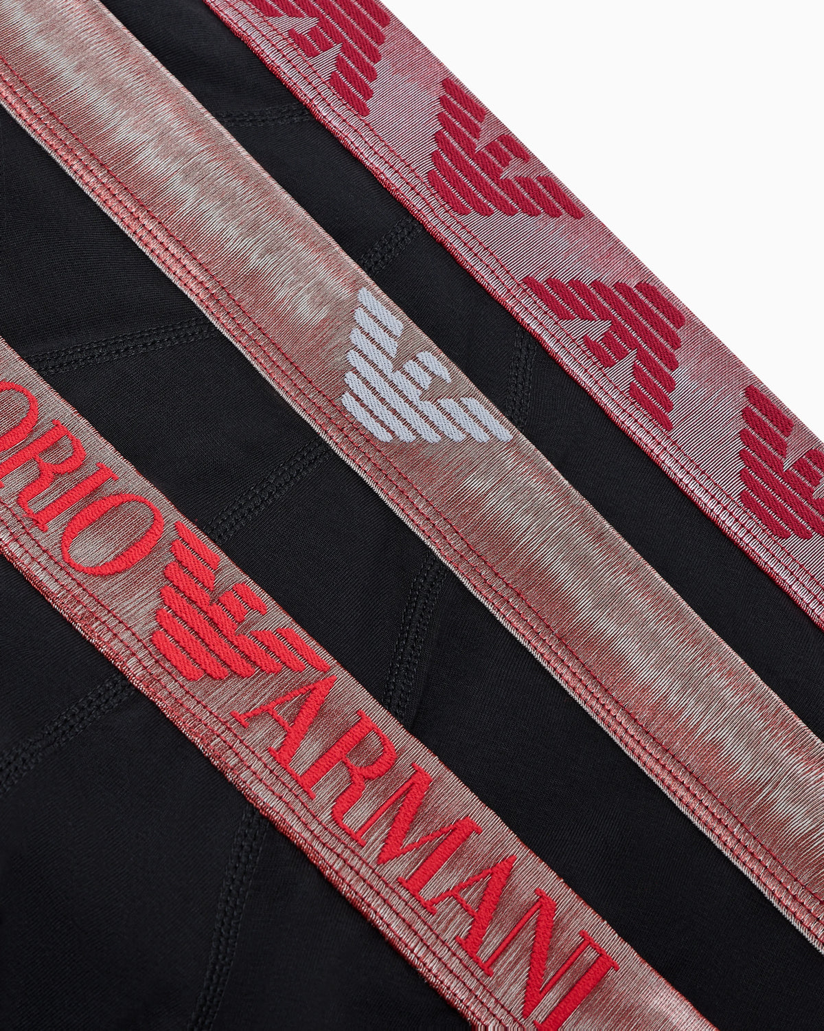 Three-pack of cotton briefs with shiny logo waistband
