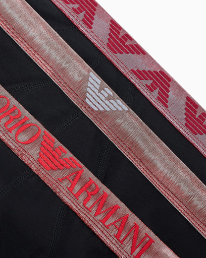 Three-pack of cotton briefs with shiny logo waistband
