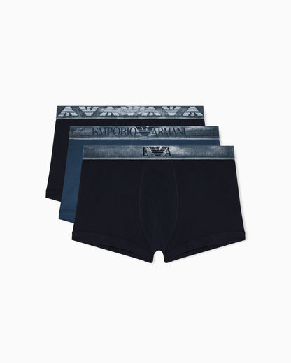 Three-pack of Shiny logoband organic jersey boxer briefs