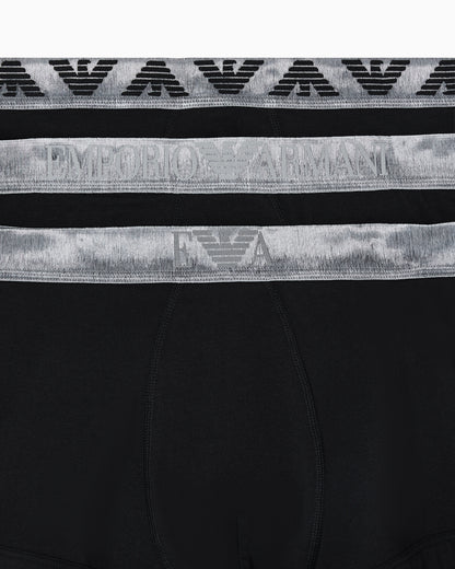 Three-pack of Shiny logoband organic jersey boxer briefs