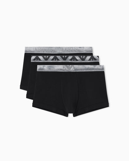Three-pack of Shiny logoband organic jersey boxer briefs