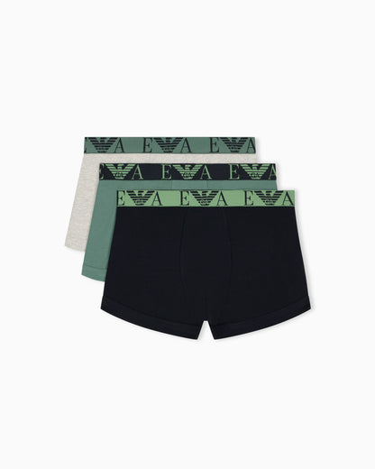 Regular fit 3-pack jersey trunks with a bold monogram