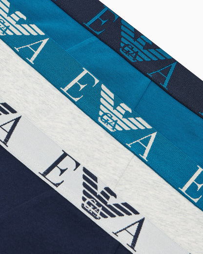Regular fit 3-pack jersey trunks with a bold monogram