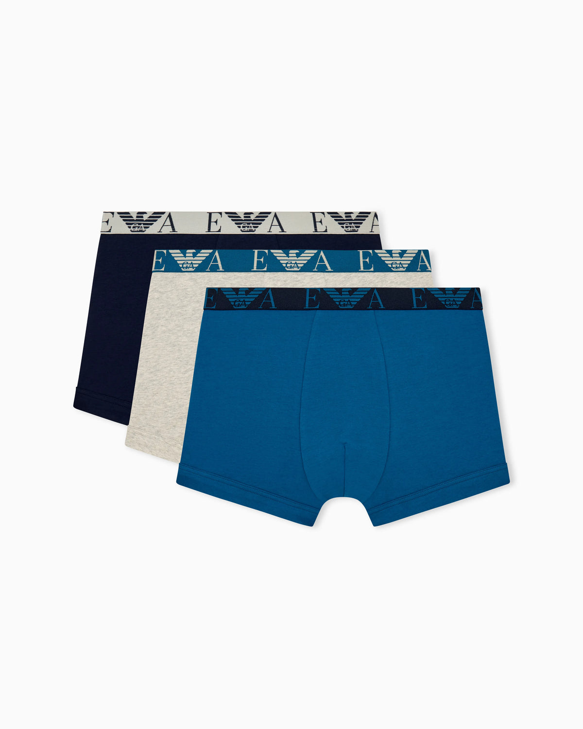Regular fit 3-pack jersey trunks with a bold monogram