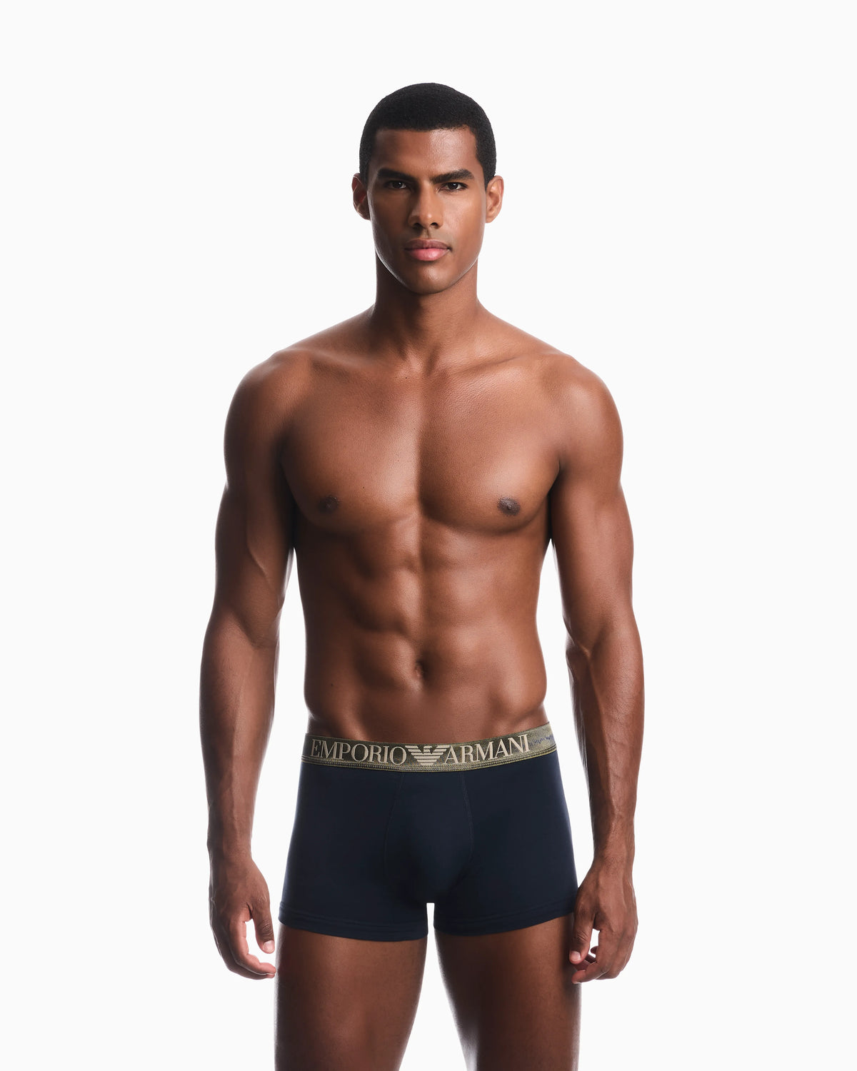 Three-pack of cotton jersey trunks with shiny logo waistband