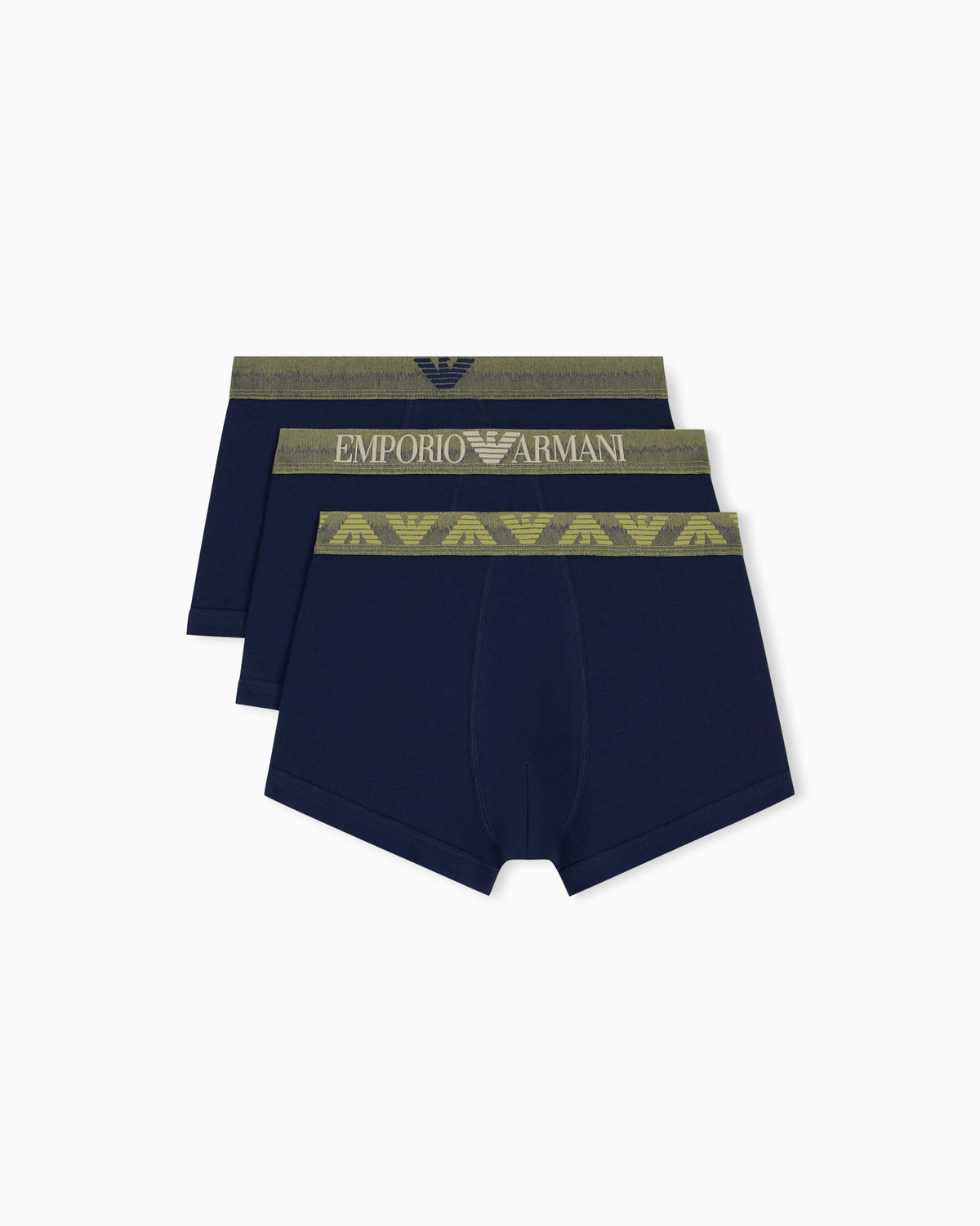 Three-pack of cotton jersey trunks with shiny logo waistband