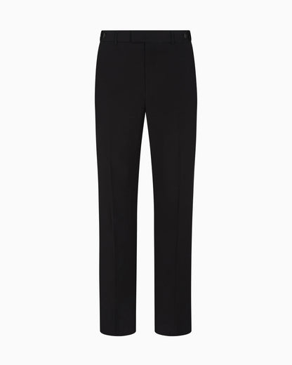 Trousers with a pleat in virgin wool with a technical finish