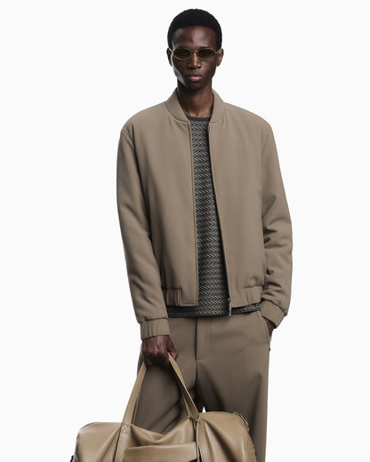 Icon 3D piqué-effect crêpe jersey blouson