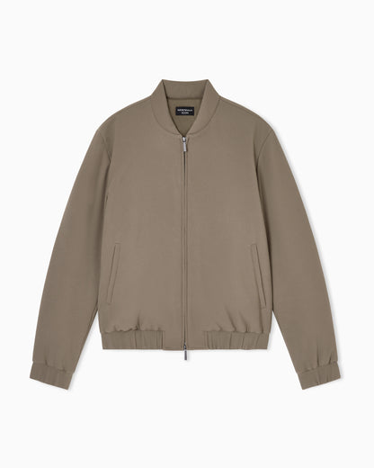 Icon 3D piqué-effect crêpe jersey blouson