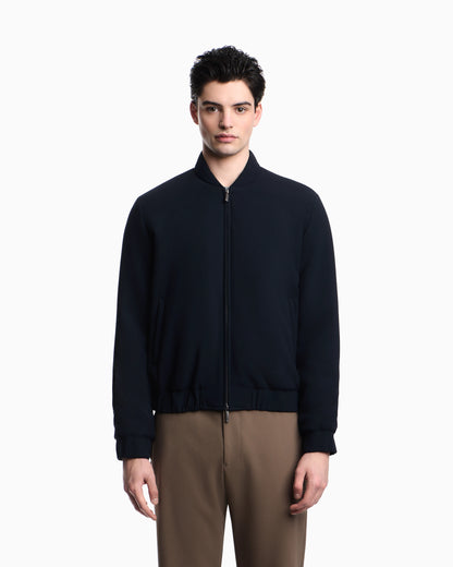 Icon 3D piqué-effect crêpe jersey blouson