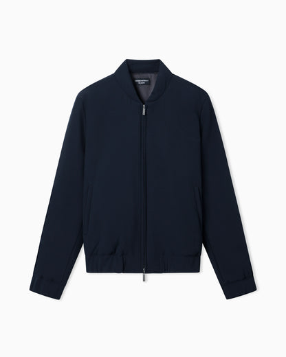 Icon 3D piqué-effect crêpe jersey blouson