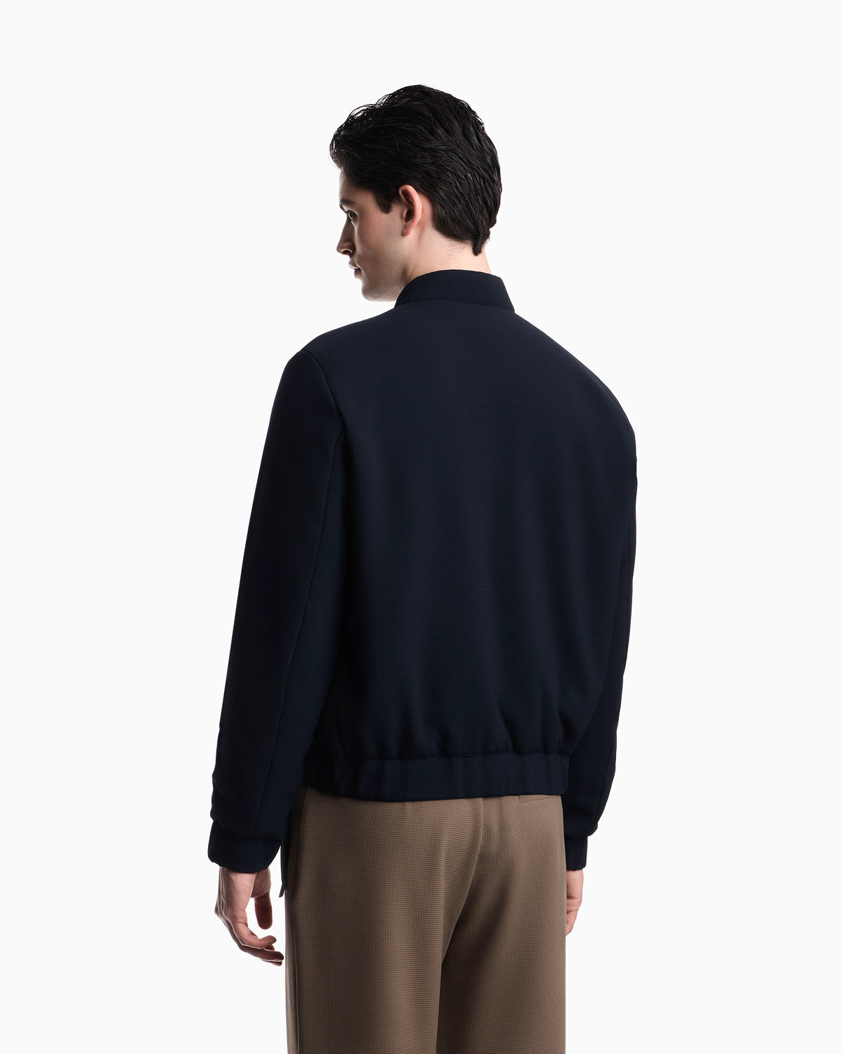Icon 3D piqué-effect crêpe jersey blouson