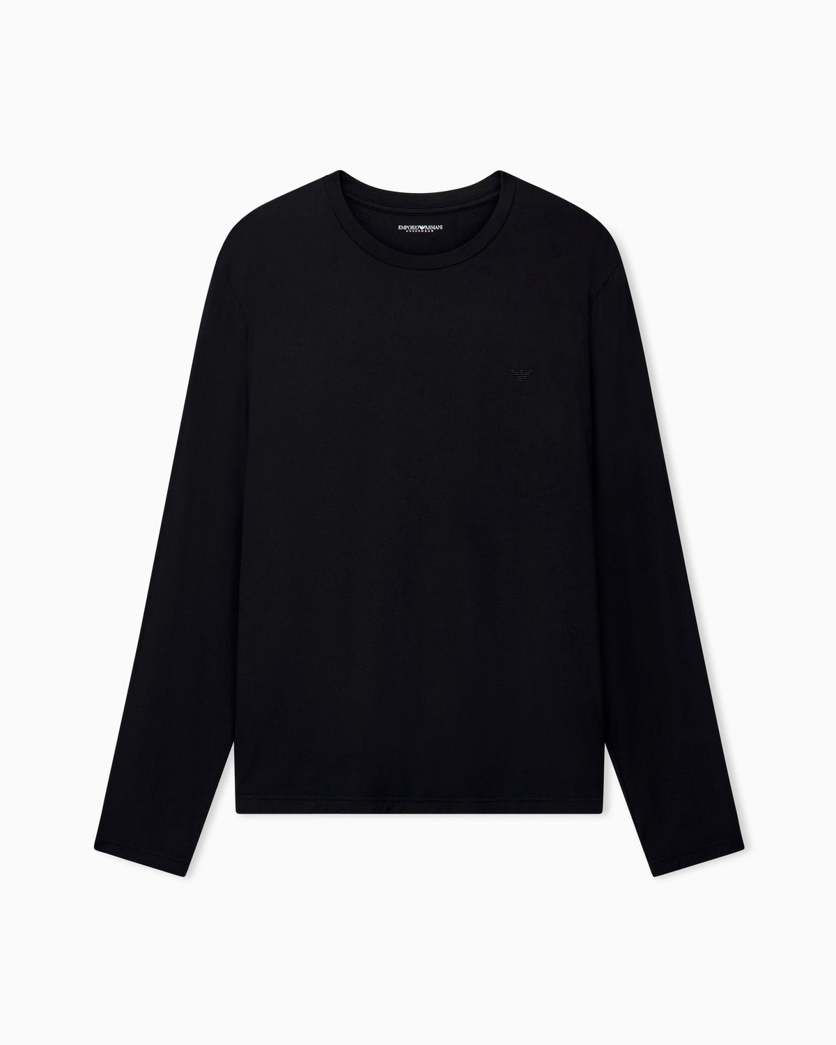 Long sleeve crew neck t-shirt in modal jersey with logo