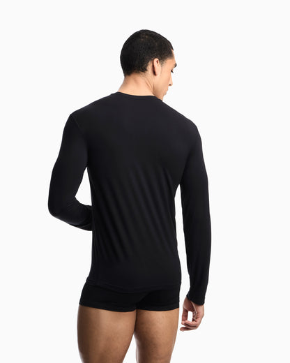 Long sleeve crew neck t-shirt in modal jersey with logo