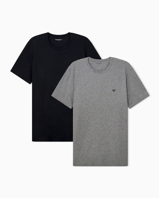 Two-pack of cotton crew-neck T-shirts with embroidered logo