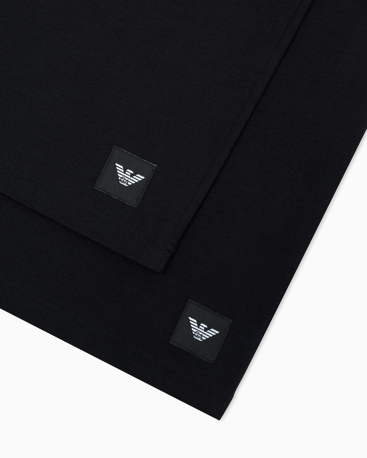 Two-pack cotton jersey crew neck T-shirts with a logo tag
