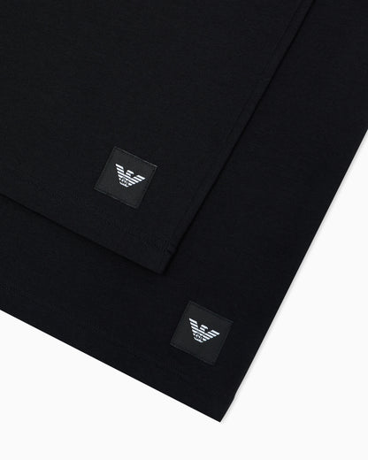 Two-pack cotton jersey crew neck T-shirts with a logo tag