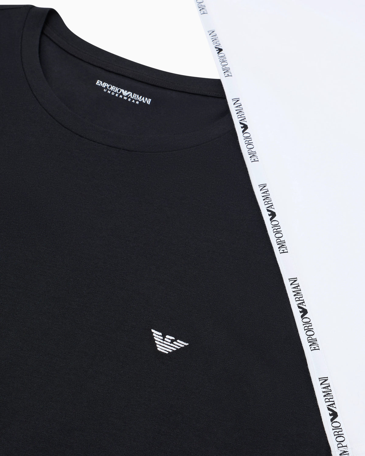 Two-pack cotton crew neck t-shirts with embroidered logo