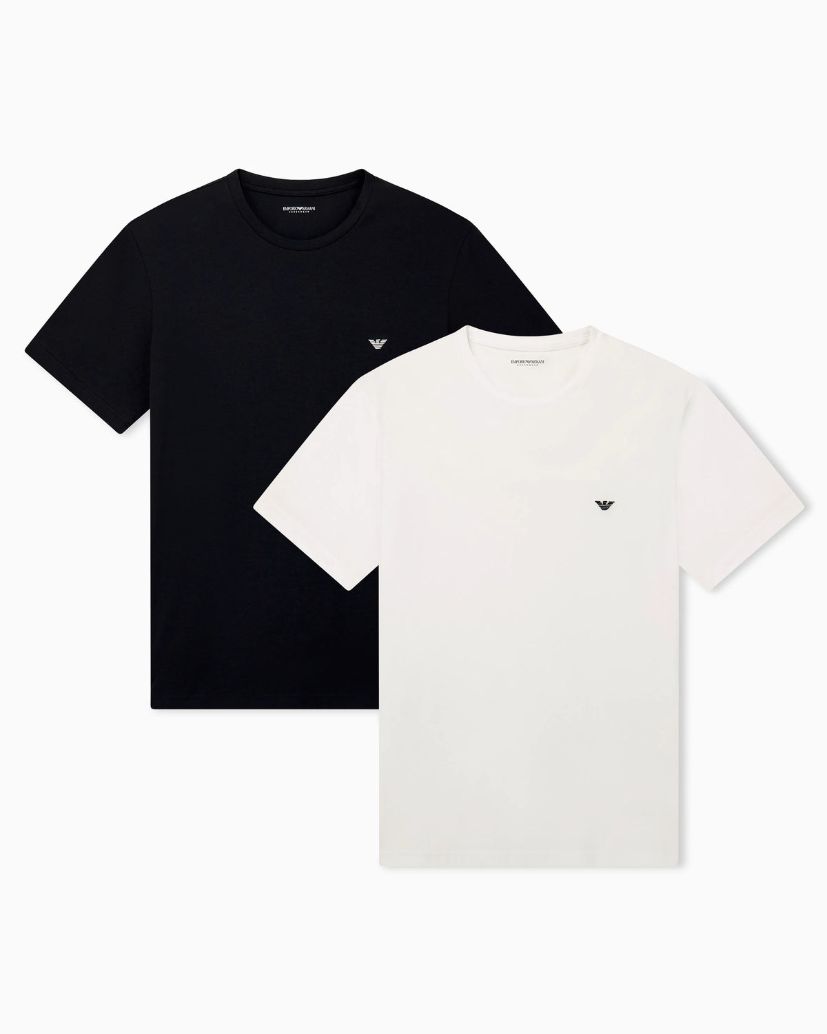 Two-pack cotton crew neck t-shirts with embroidered logo