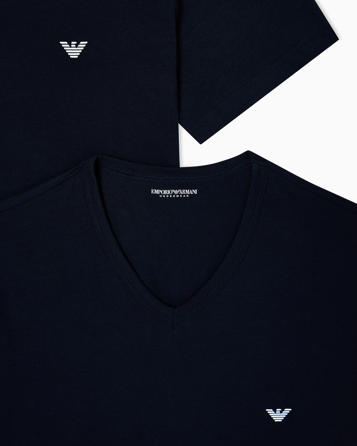Two-pack of stretch jersey loungewear V-neck T-shirts