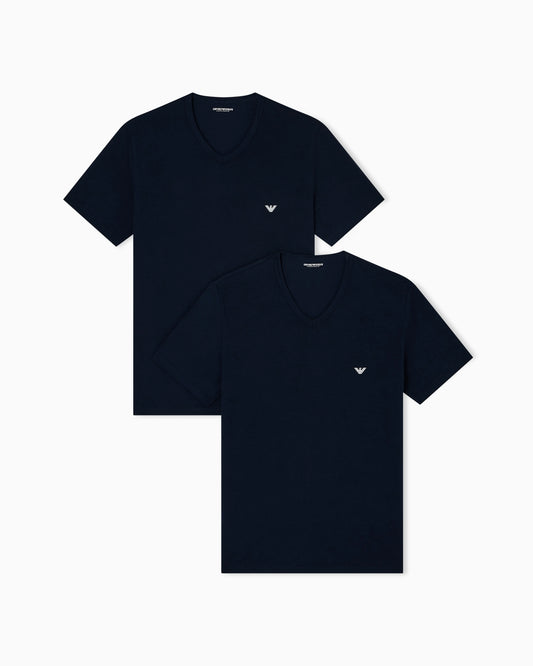 Two-pack of stretch jersey loungewear V-neck T-shirts