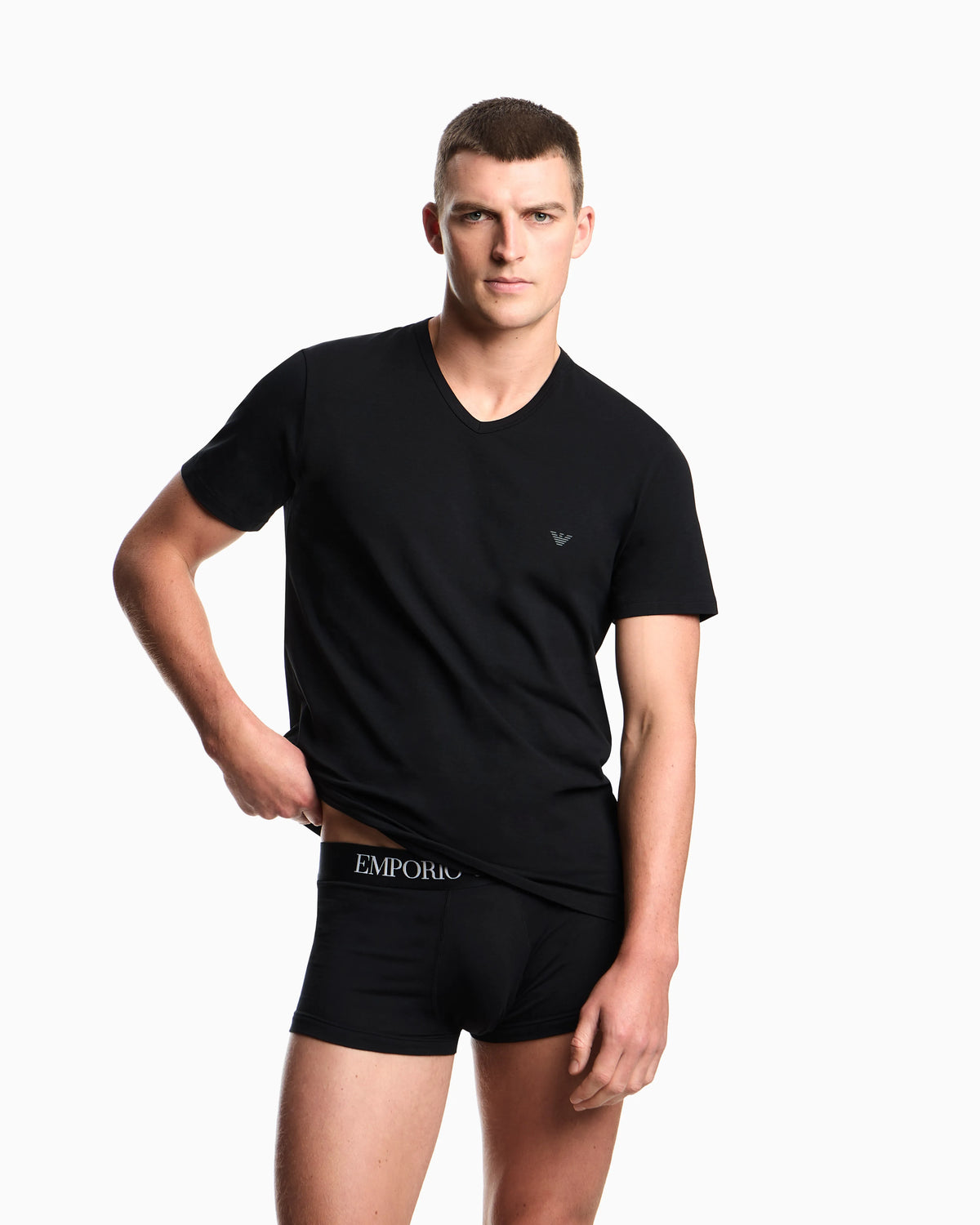 Two-pack of stretch jersey loungewear V-neck T-shirts