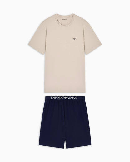 Endurance jersey pyjamas with Bermuda shorts