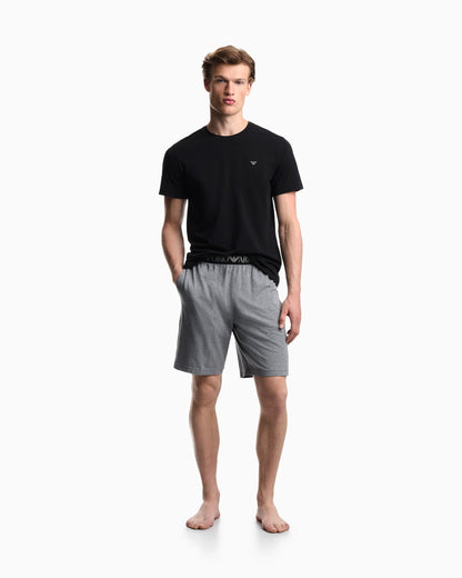 Short pyjama set in cotton jersey with an elastic waistband