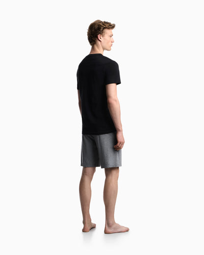 Short pyjama set in cotton jersey with an elastic waistband
