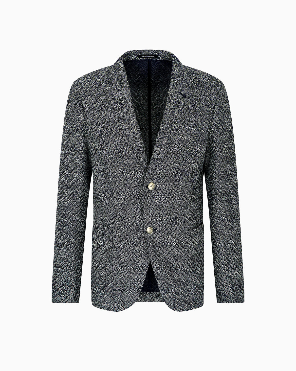 Icon single-breasted jacket in chevron-motif wool