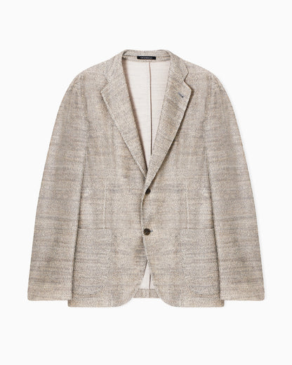 Icon 3D-effect knit single-breasted jacket