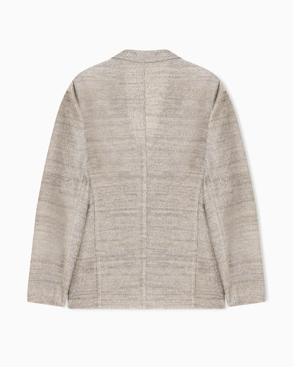 Icon 3D-effect knit single-breasted jacket