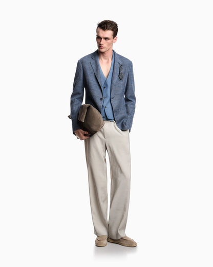 Icon 3D-effect knit single-breasted jacket