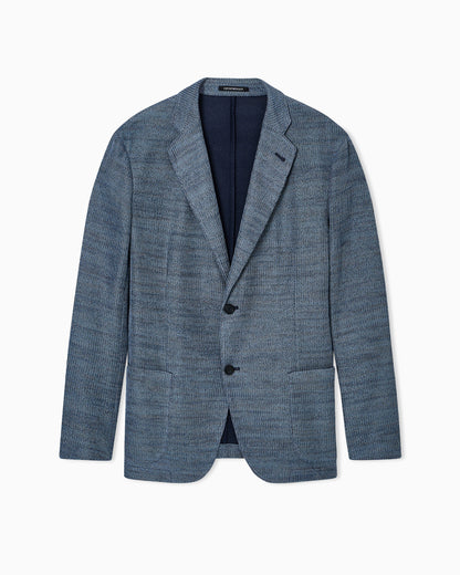 Icon 3D-effect knit single-breasted jacket
