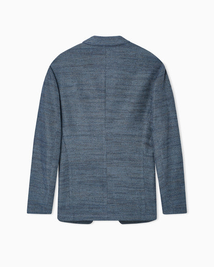 Icon 3D-effect knit single-breasted jacket