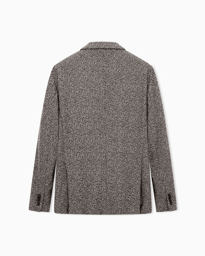 Blazer in a textured cotton mouliné jersey with pockets