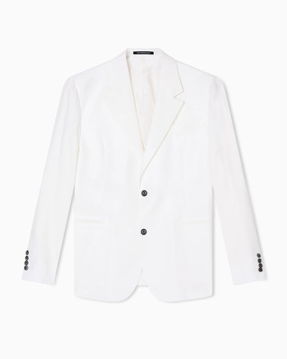 Pure linen single-breasted blazer
