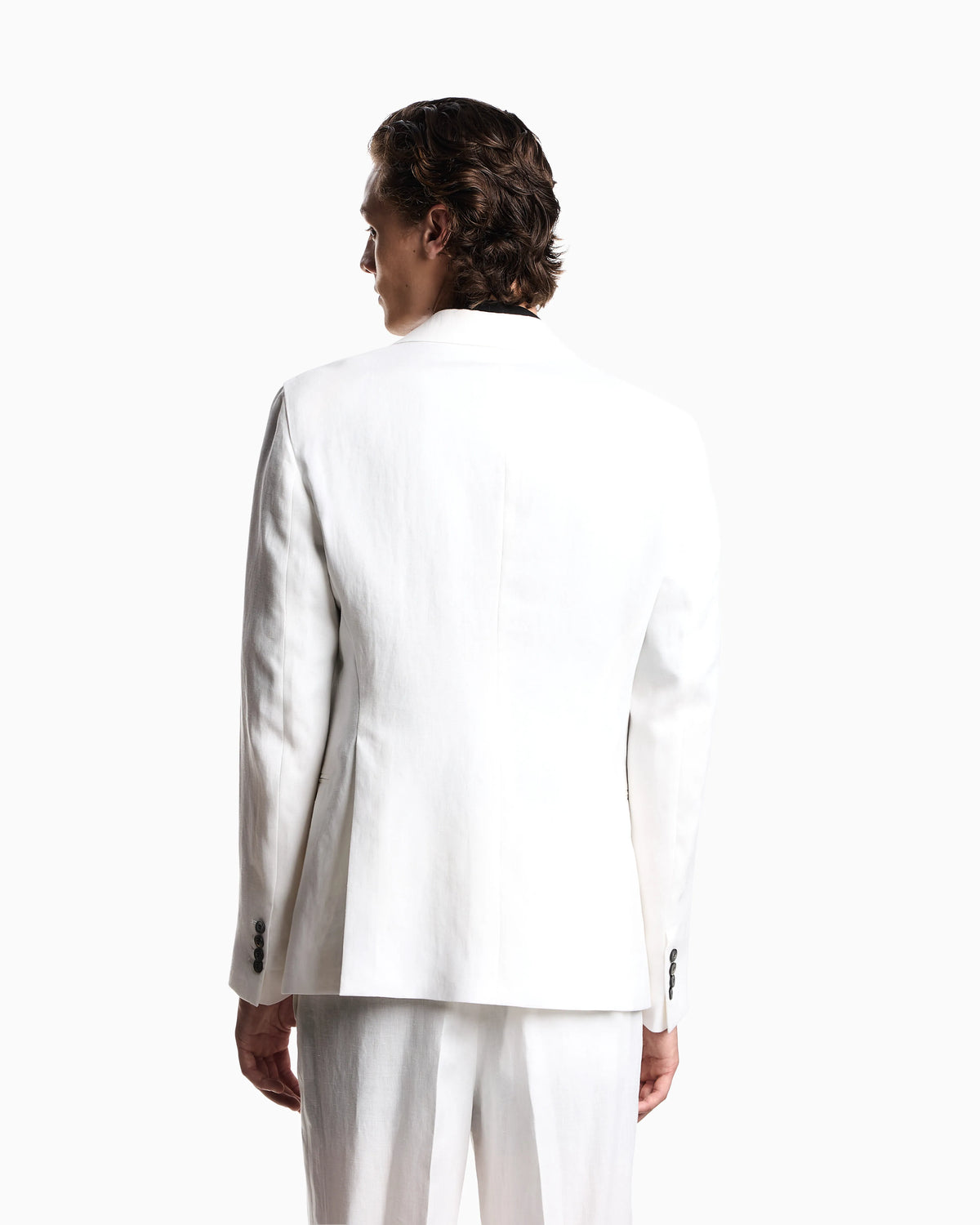 Pure linen single-breasted blazer