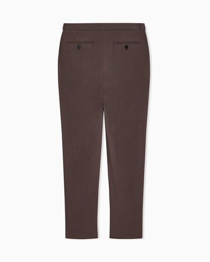 3D wrinkle-effect crêpe fabric trousers