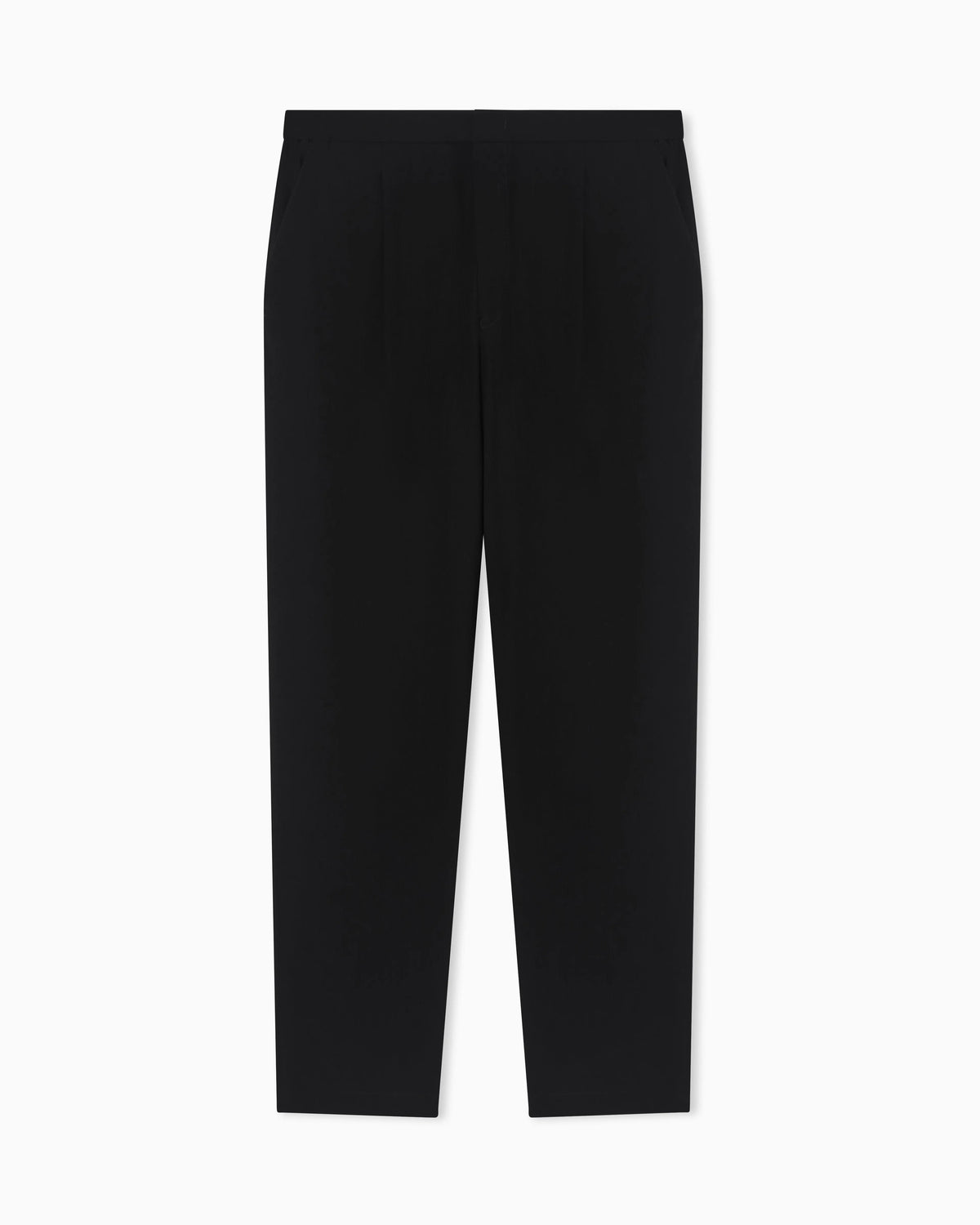 3D wrinkle-effect crêpe fabric trousers
