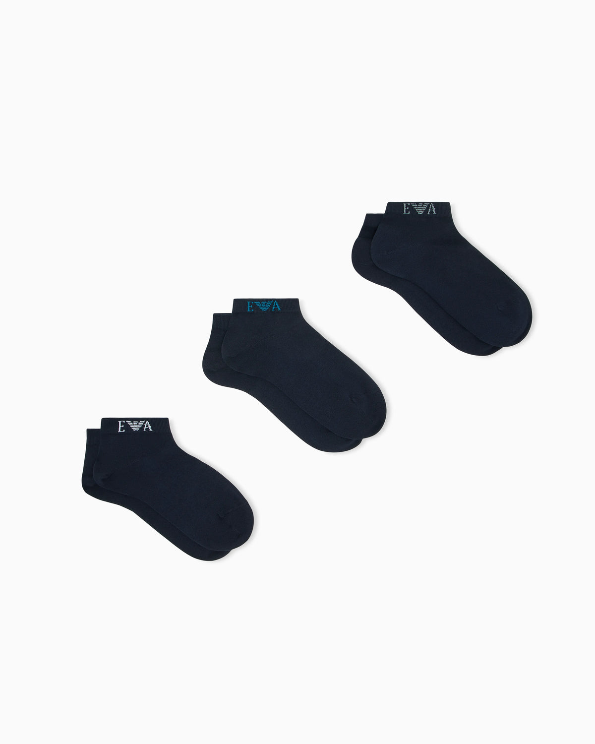Multipack of cotton sneaker socks with a monogram logo band